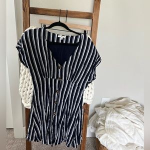 Striped Blue Button Up Dress